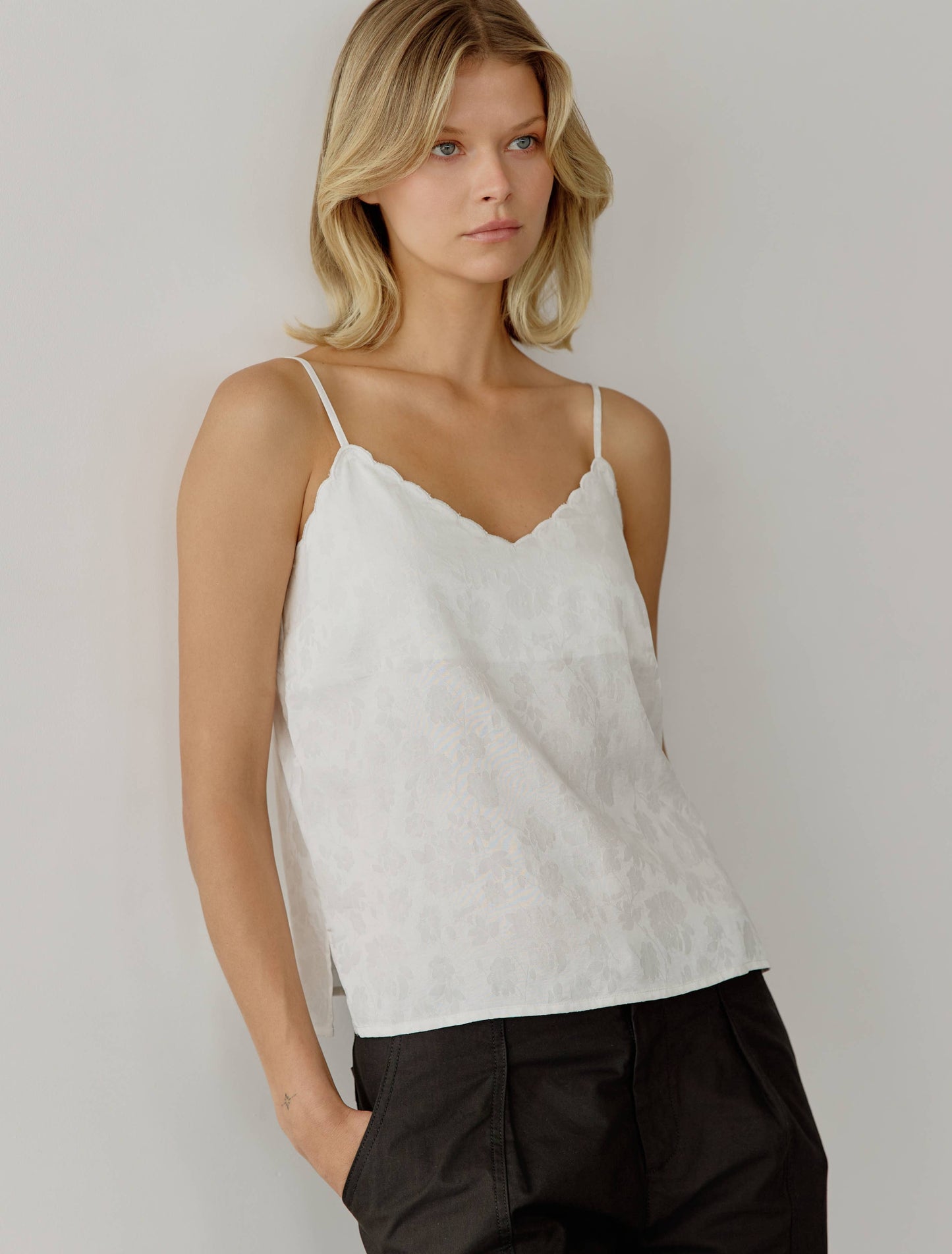 The Sylvia Top | Scalloped Edge Slip Tank