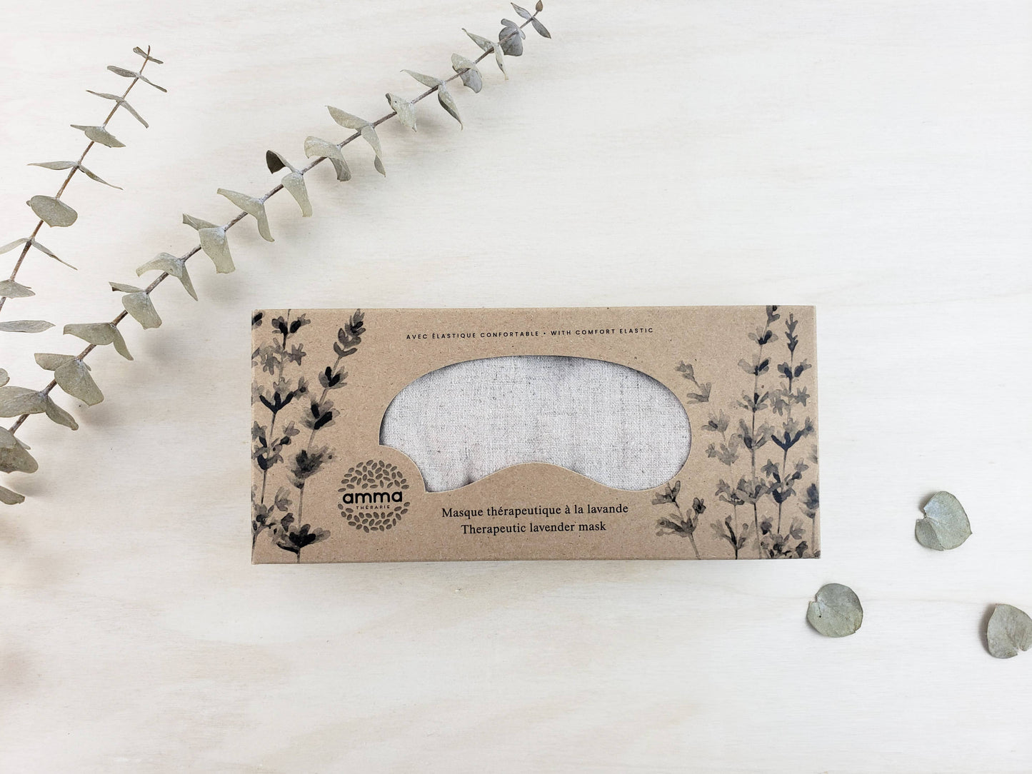 Therapeutic lavender eye mask (hemp & organic cotton sand)