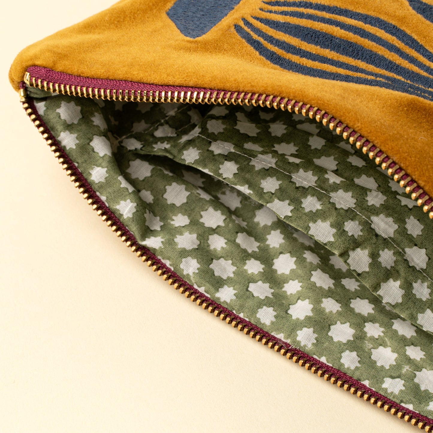 Spring Silhouettes Velvet Embroidered Pouch