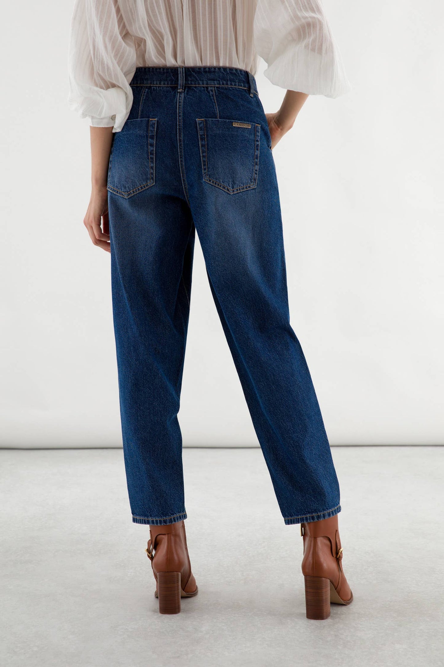 Wide Leg Denim Trousers