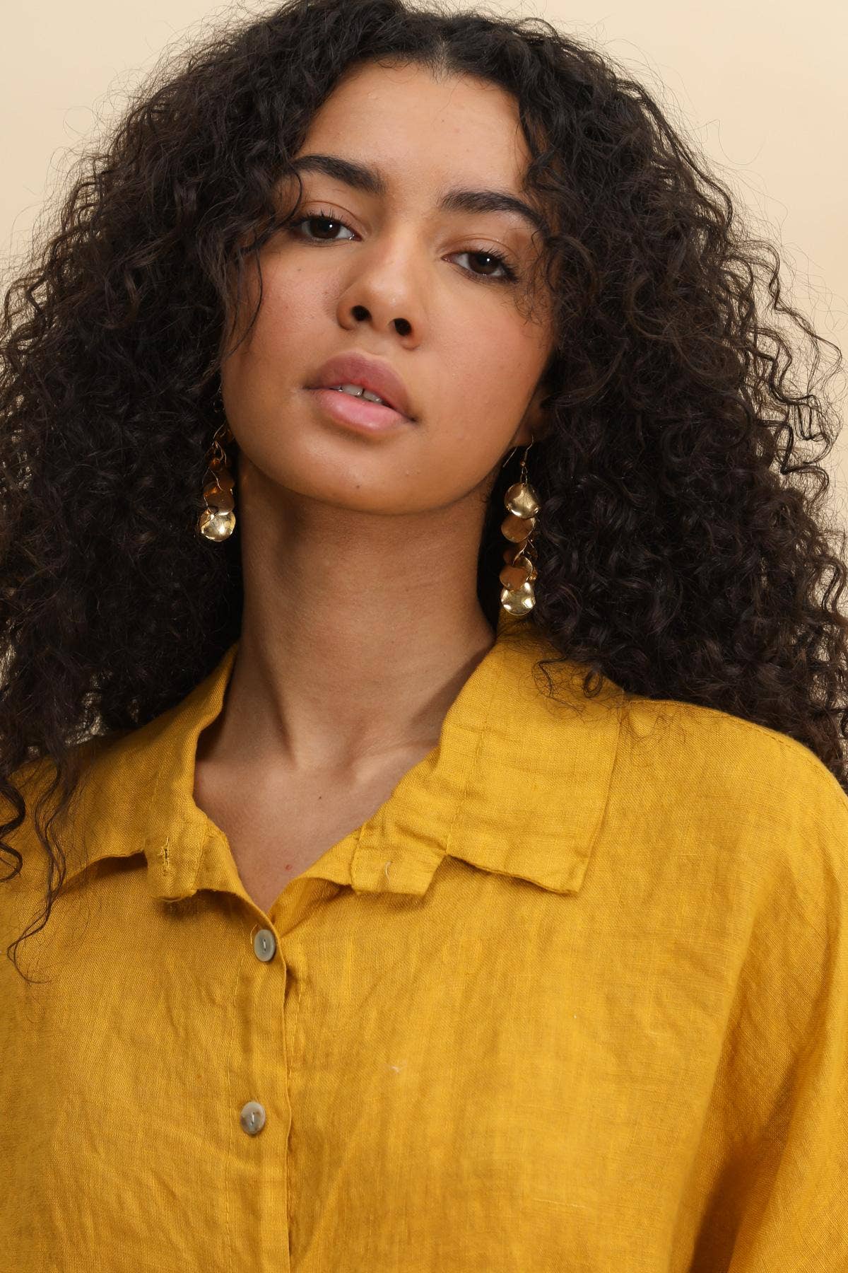 Imogen Cropped Linen Button Up