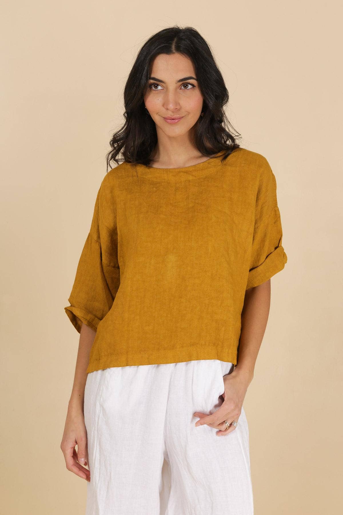 Faith Round Neck Linen Top