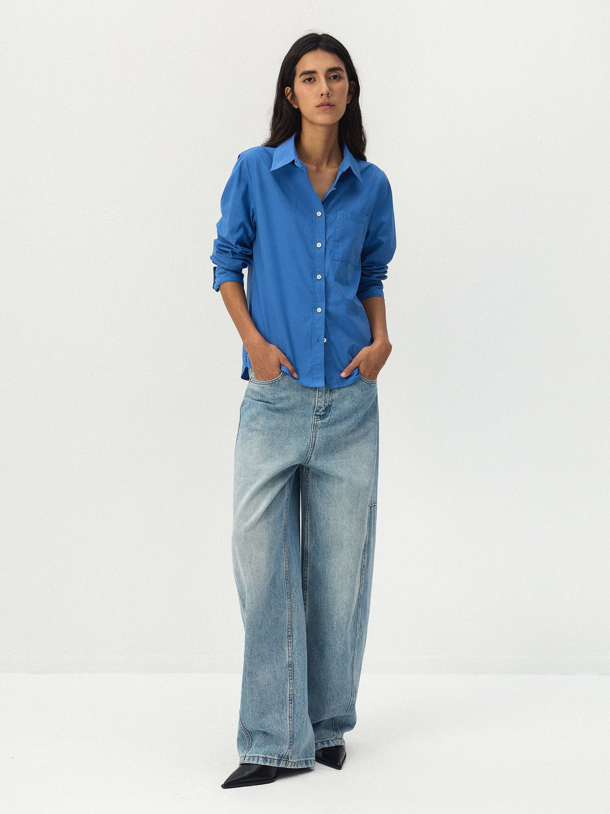 CUBIC Panelled Barrel-Leg Jeans
