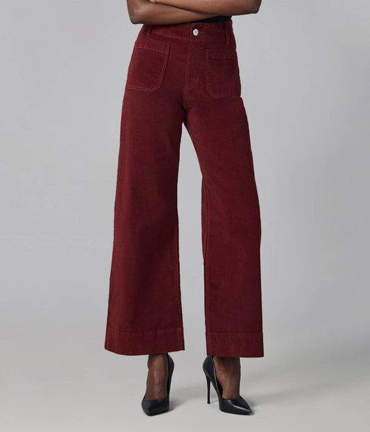 Syrah Red High Rise Wide Leg Jeans 30" Inseam