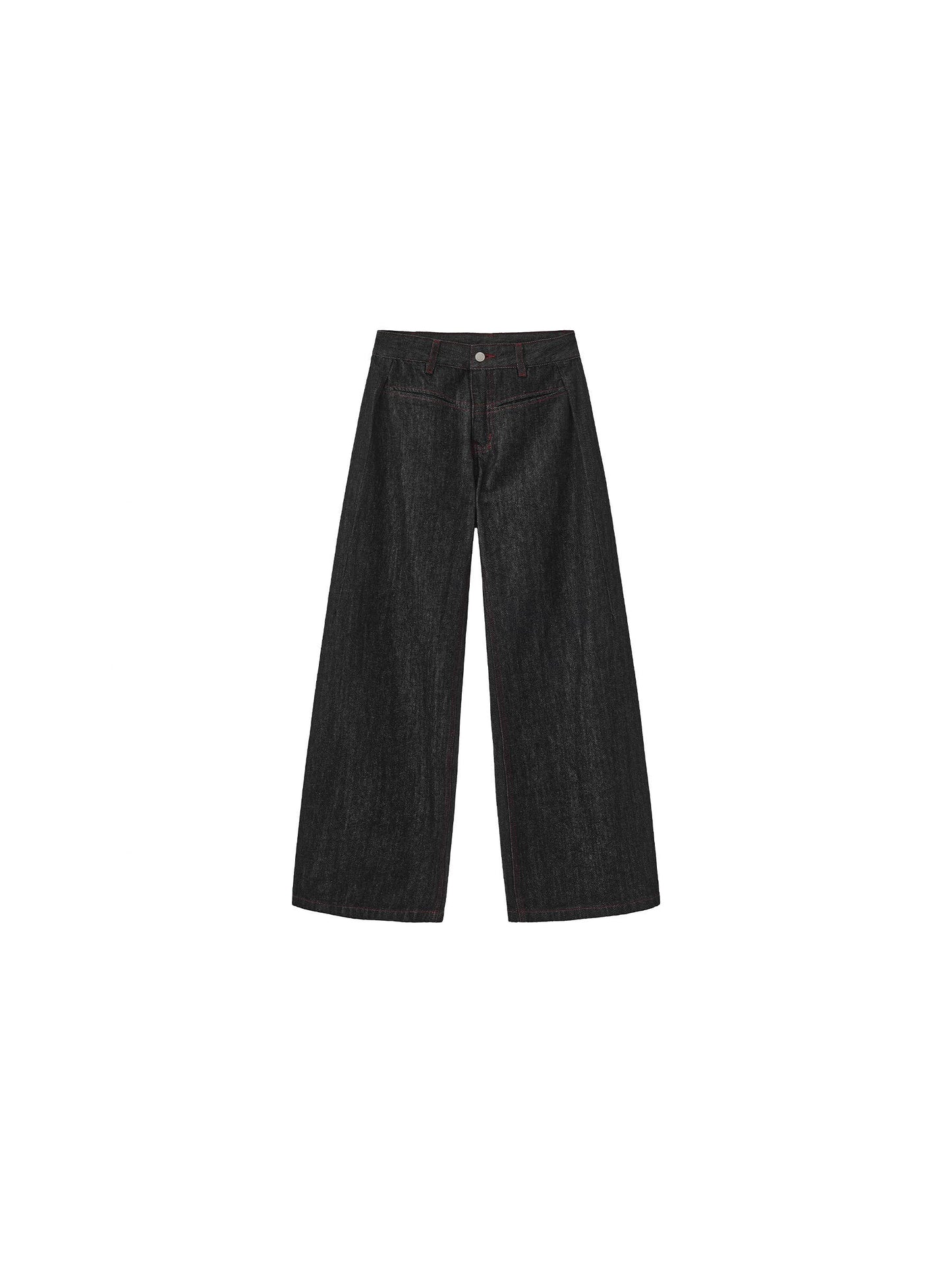 Vintage Curved Wide-Leg Trousers