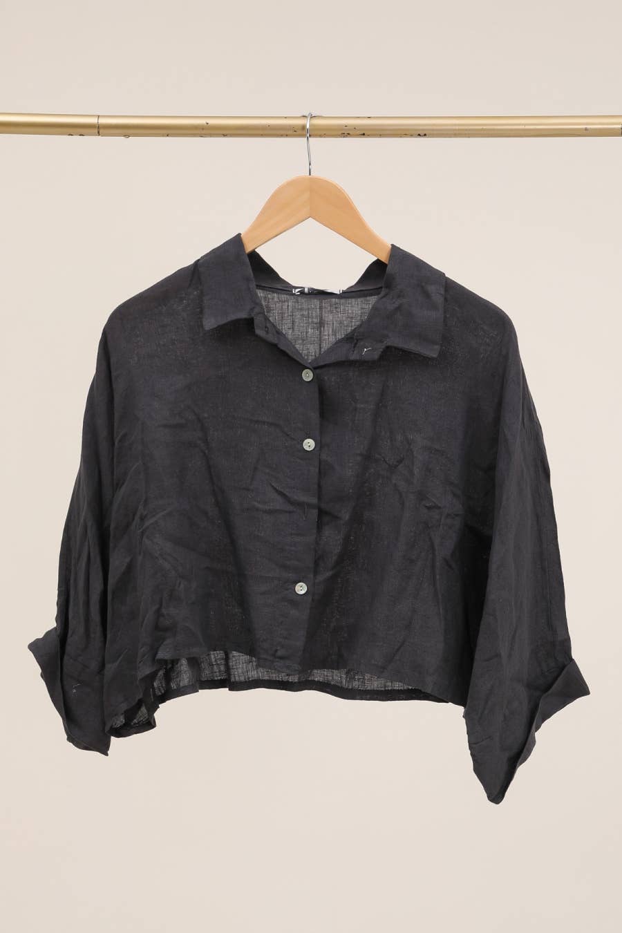 Imogen Cropped Linen Button Up