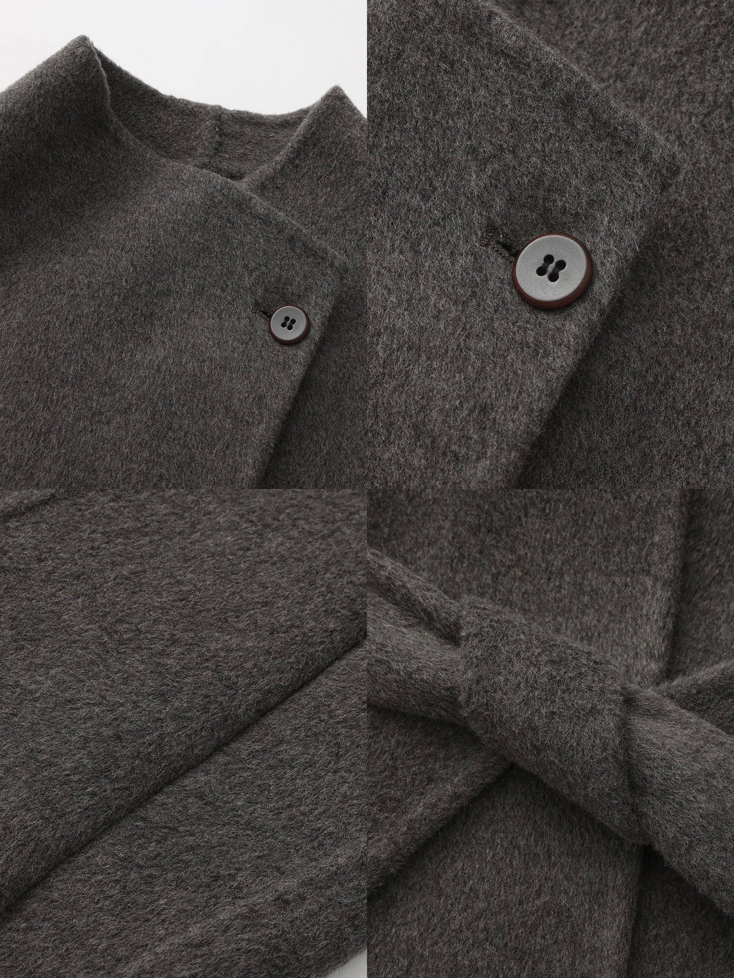 Loose-Fit Wool-Blend Stand-Collar A-Line Coat