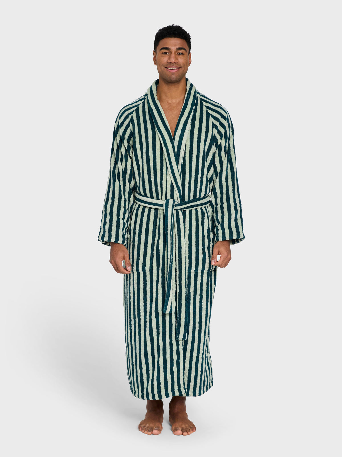 Naram Bathrobe Sea Foam & Deep Teal