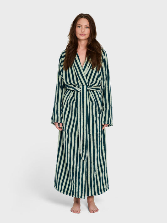 Naram Bathrobe Sea Foam & Deep Teal
