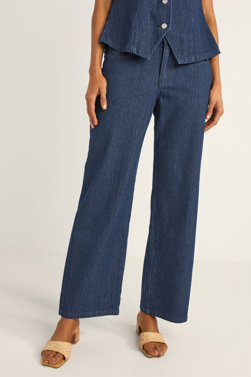 Pinstripe Mid-Rise Pant
