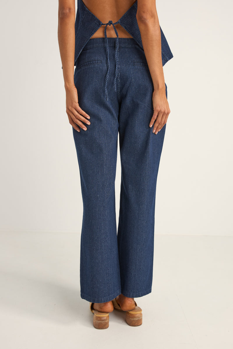 Pinstripe Mid-Rise Pant