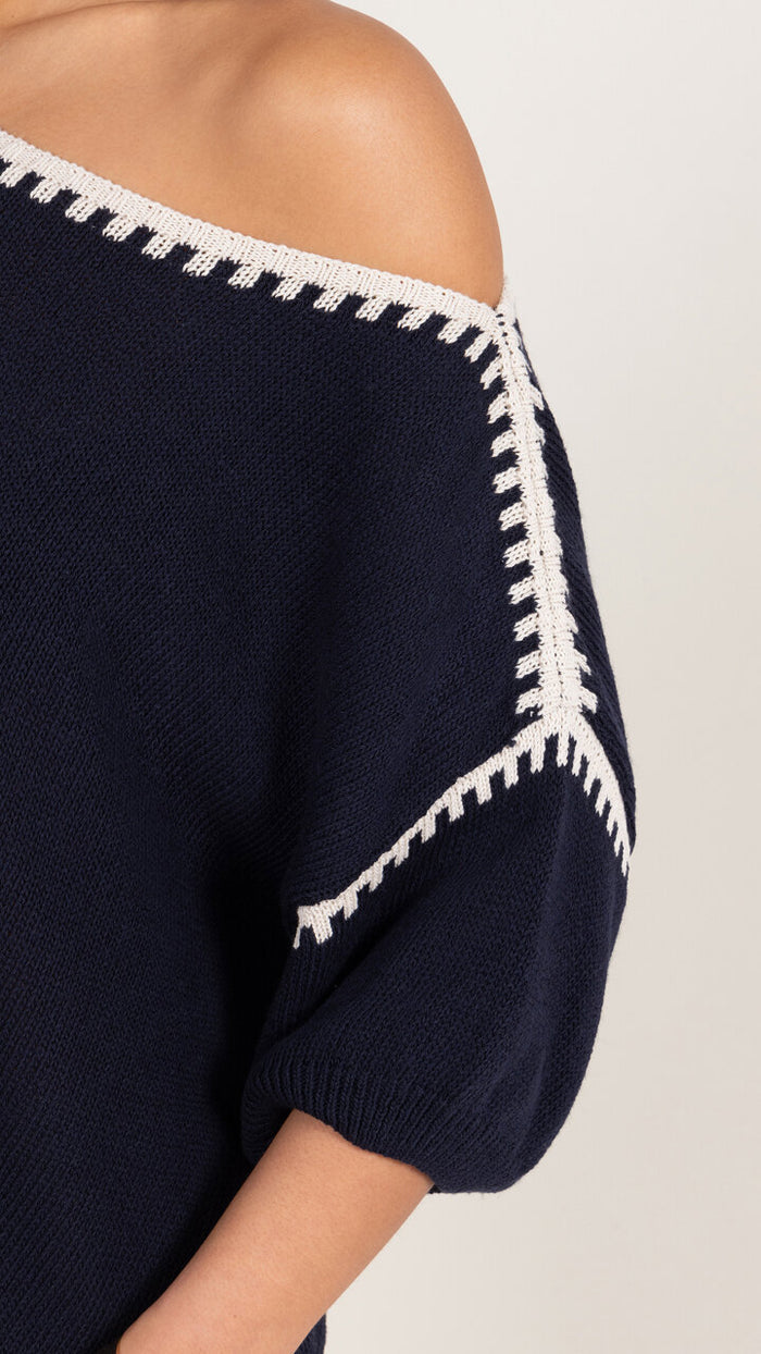 Billie Blanket Stitch Knit Tee