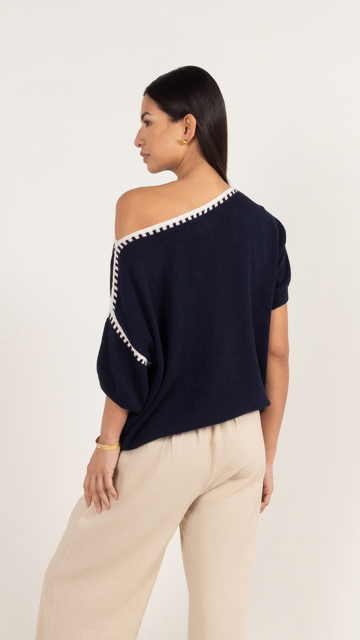 Billie Blanket Stitch Knit Tee