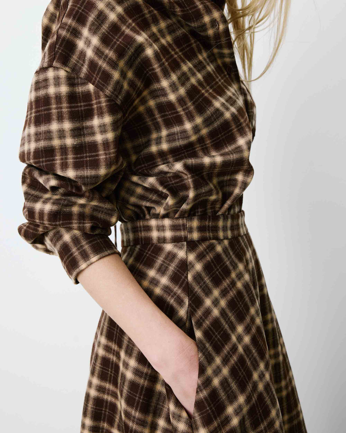 Adonia Plaid Flannel A-line Maxi Skirt