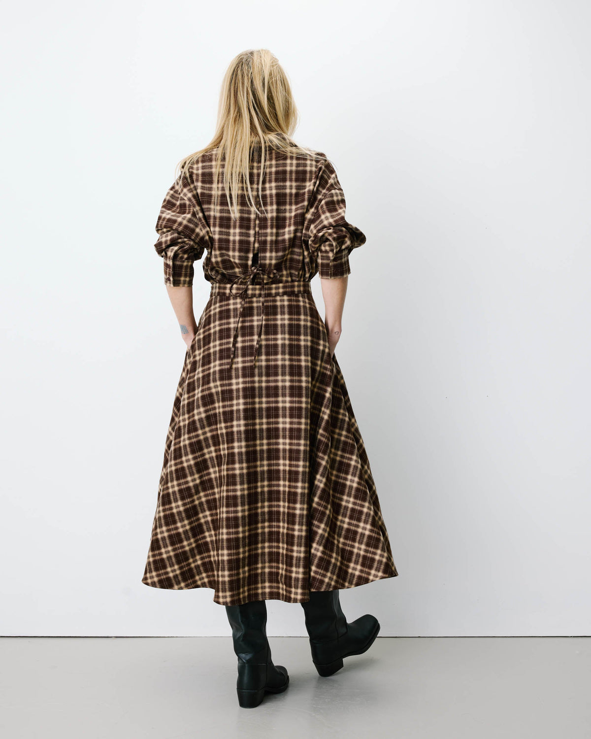 Adonia Plaid Flannel A-line Maxi Skirt