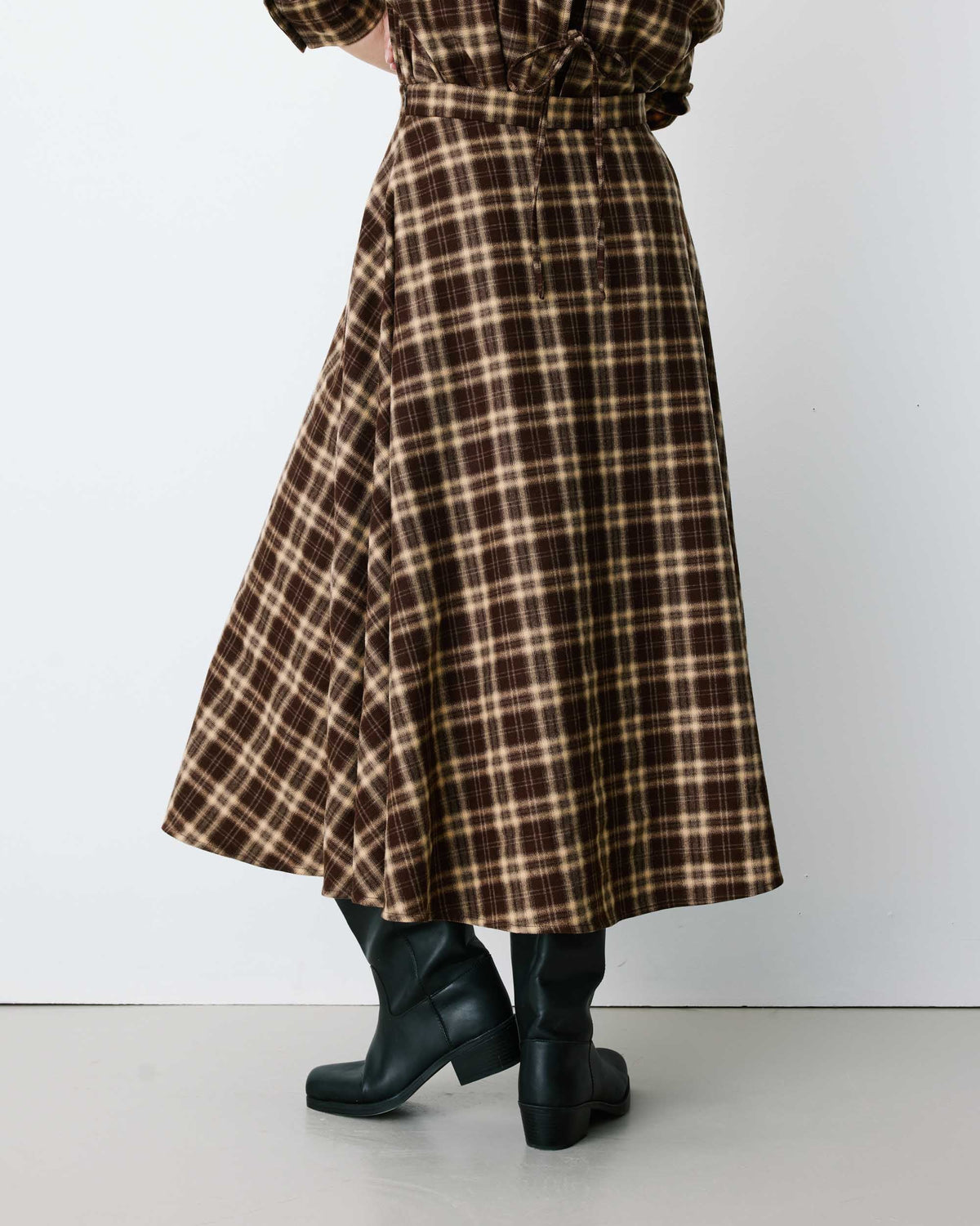 Adonia Plaid Flannel A-line Maxi Skirt