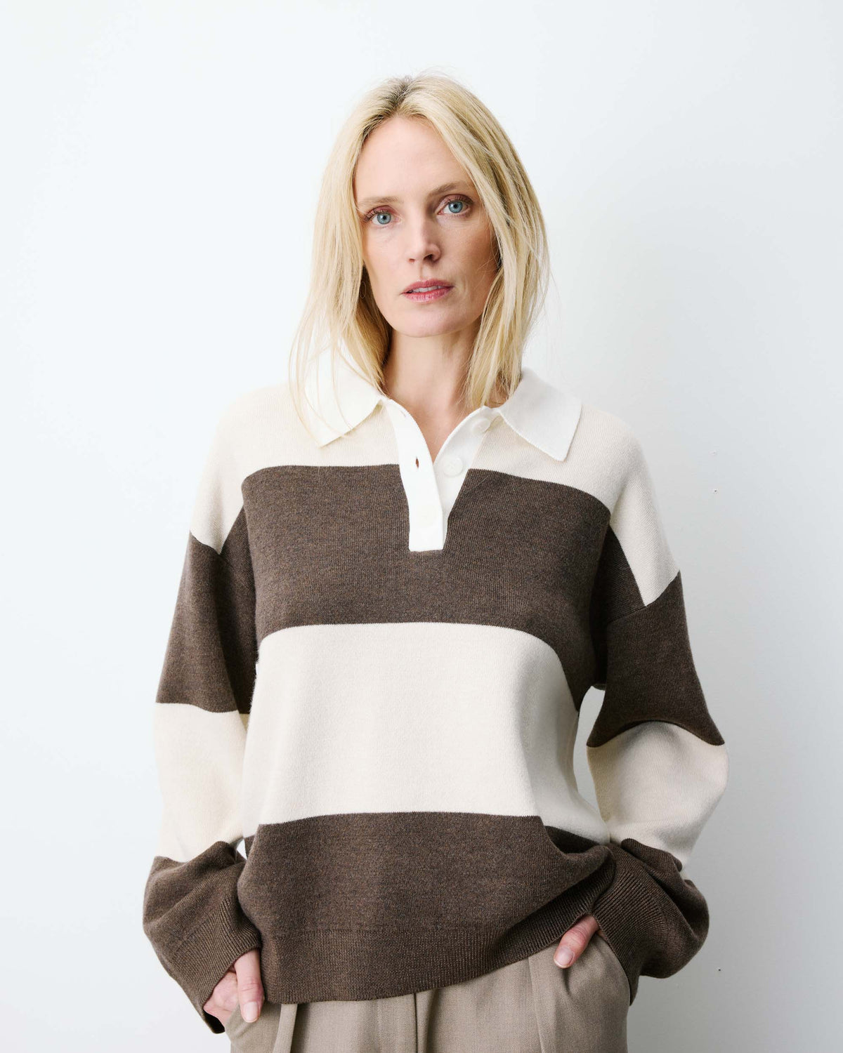 Astre Striped Polo Sweater