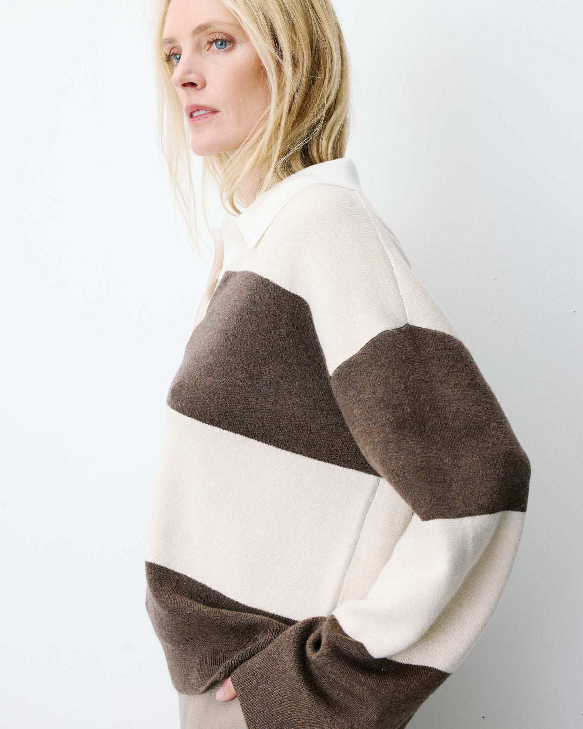 Astre Striped Polo Sweater