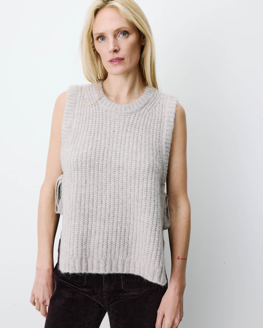 Argan Knit Vest with Ties