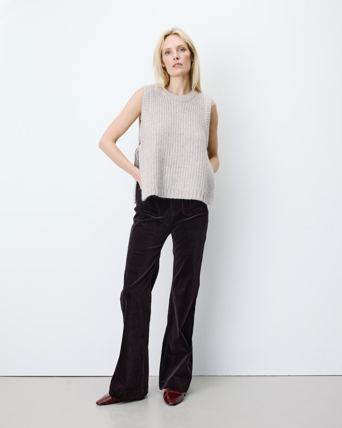 Argan Knit Vest with Ties