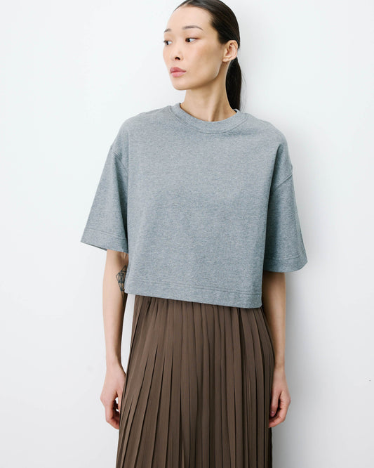 Arvel Boxy Cropped Cotton Tee Shirt