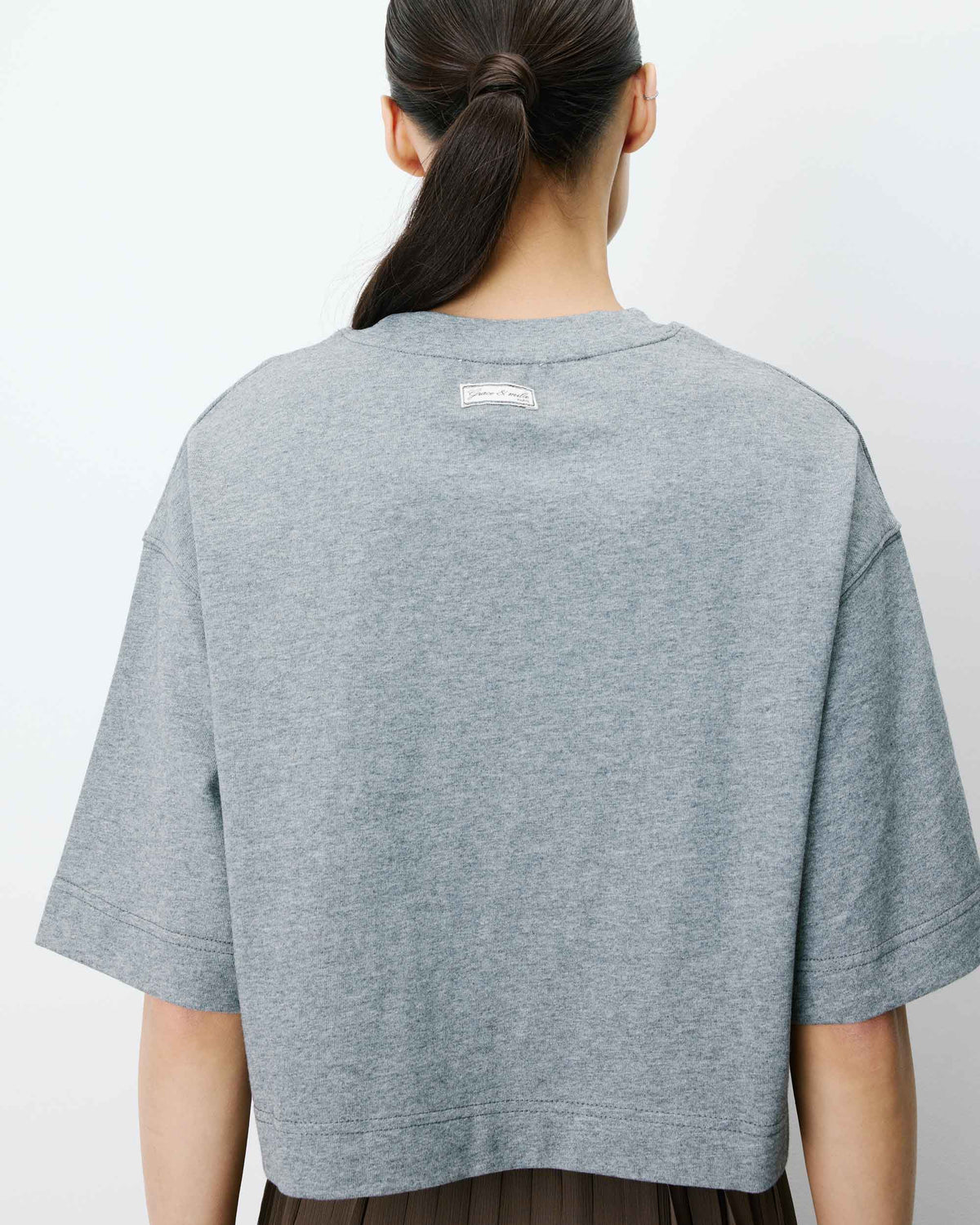 Arvel Boxy Cropped Cotton Tee Shirt