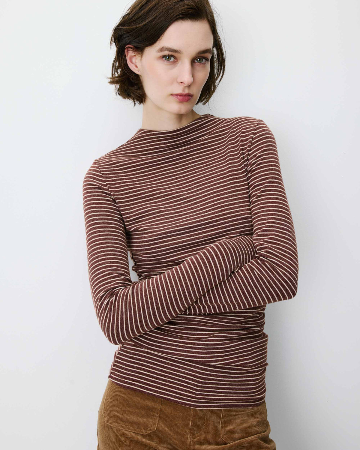 Aralee Striped Mockneck Top
