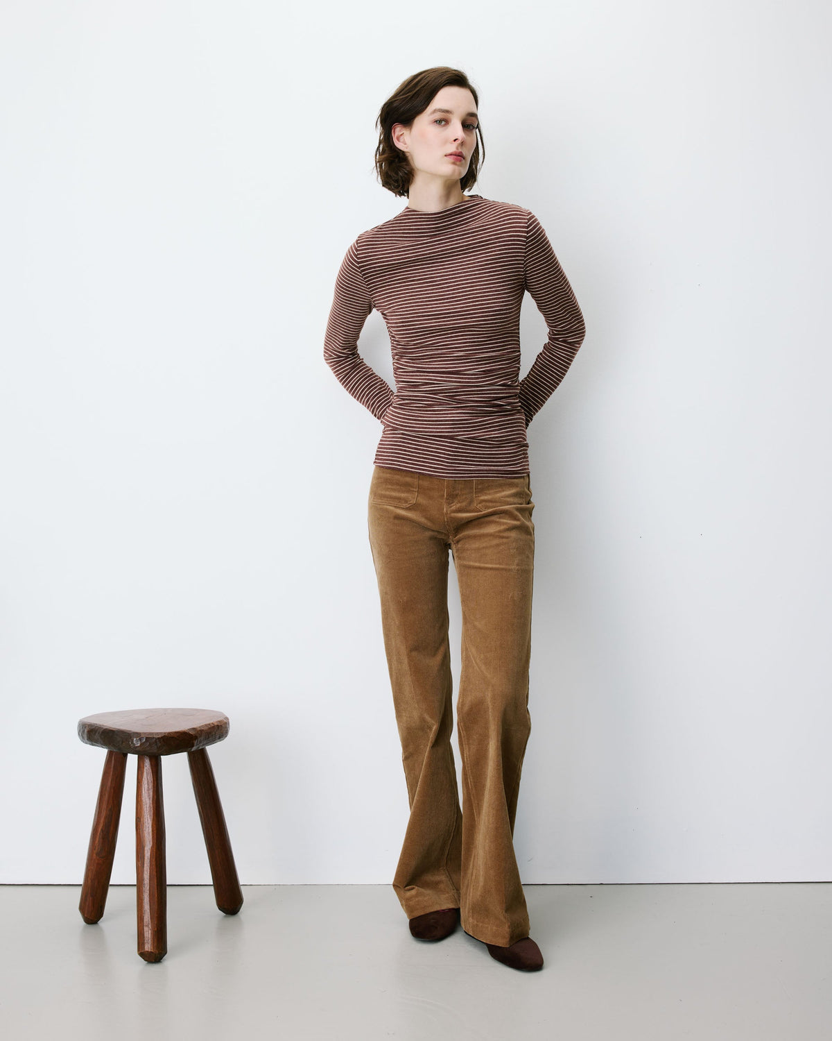 Aralee Striped Mockneck Top