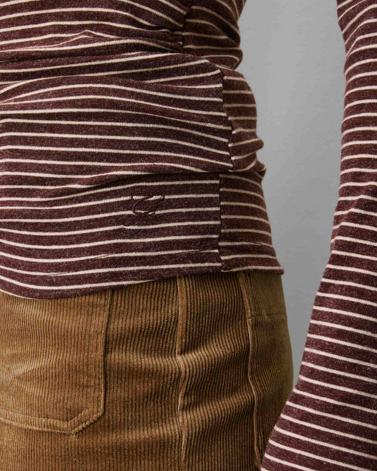 Aralee Striped Mockneck Top