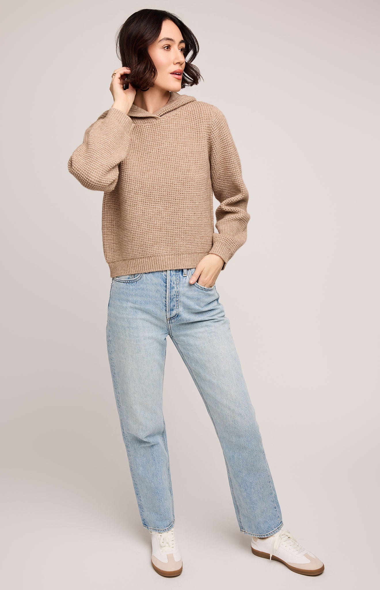 Jessica Waffle Knit Hoodie