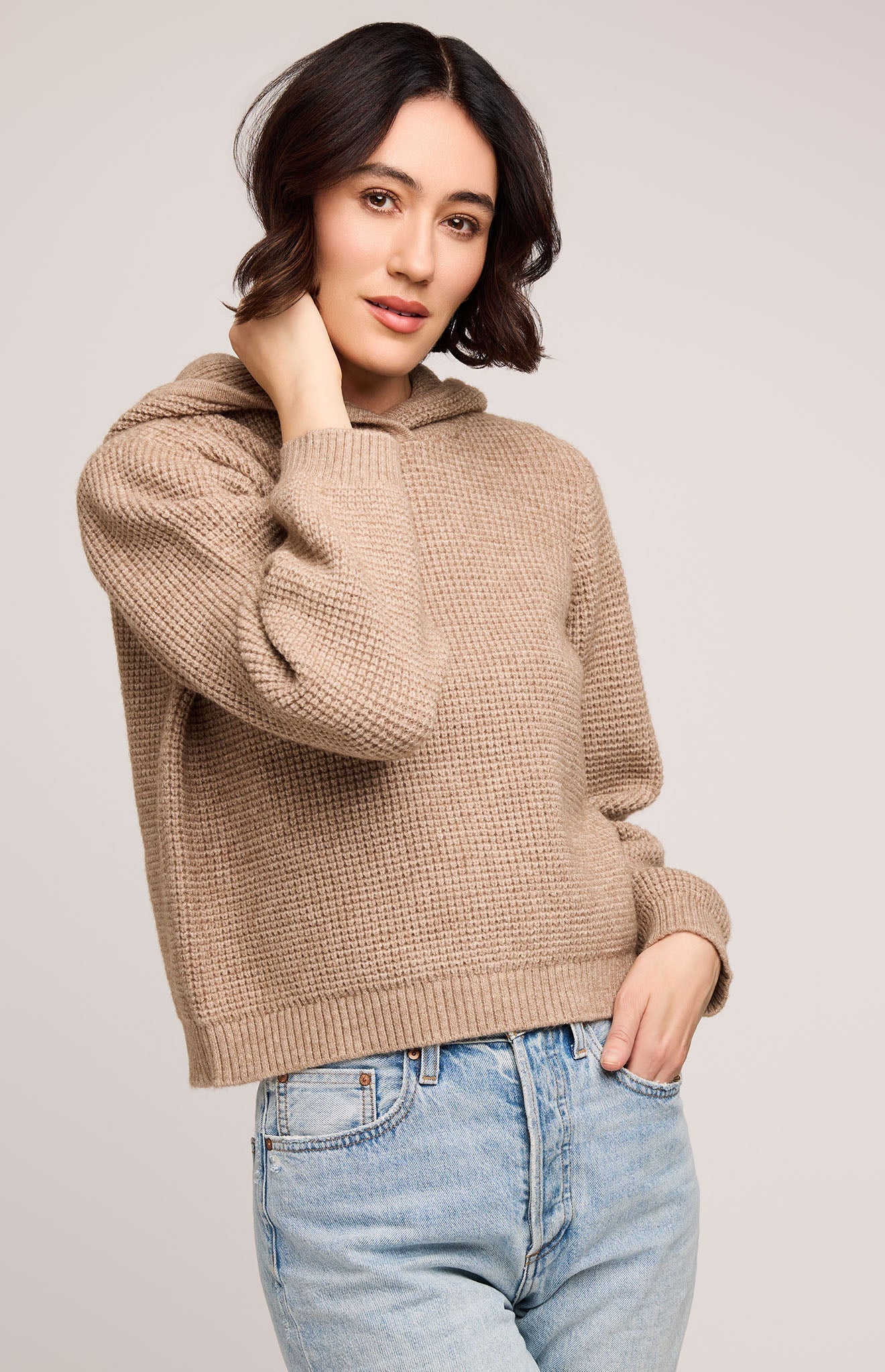 Jessica Waffle Knit Hoodie