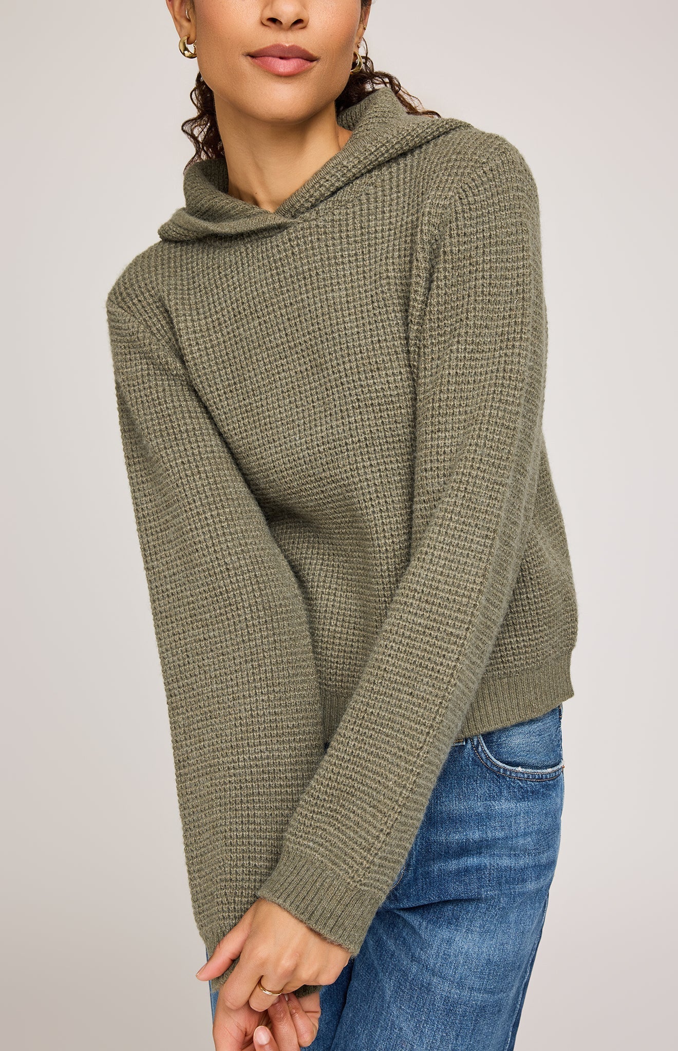Jessica Waffle Knit Hoodie