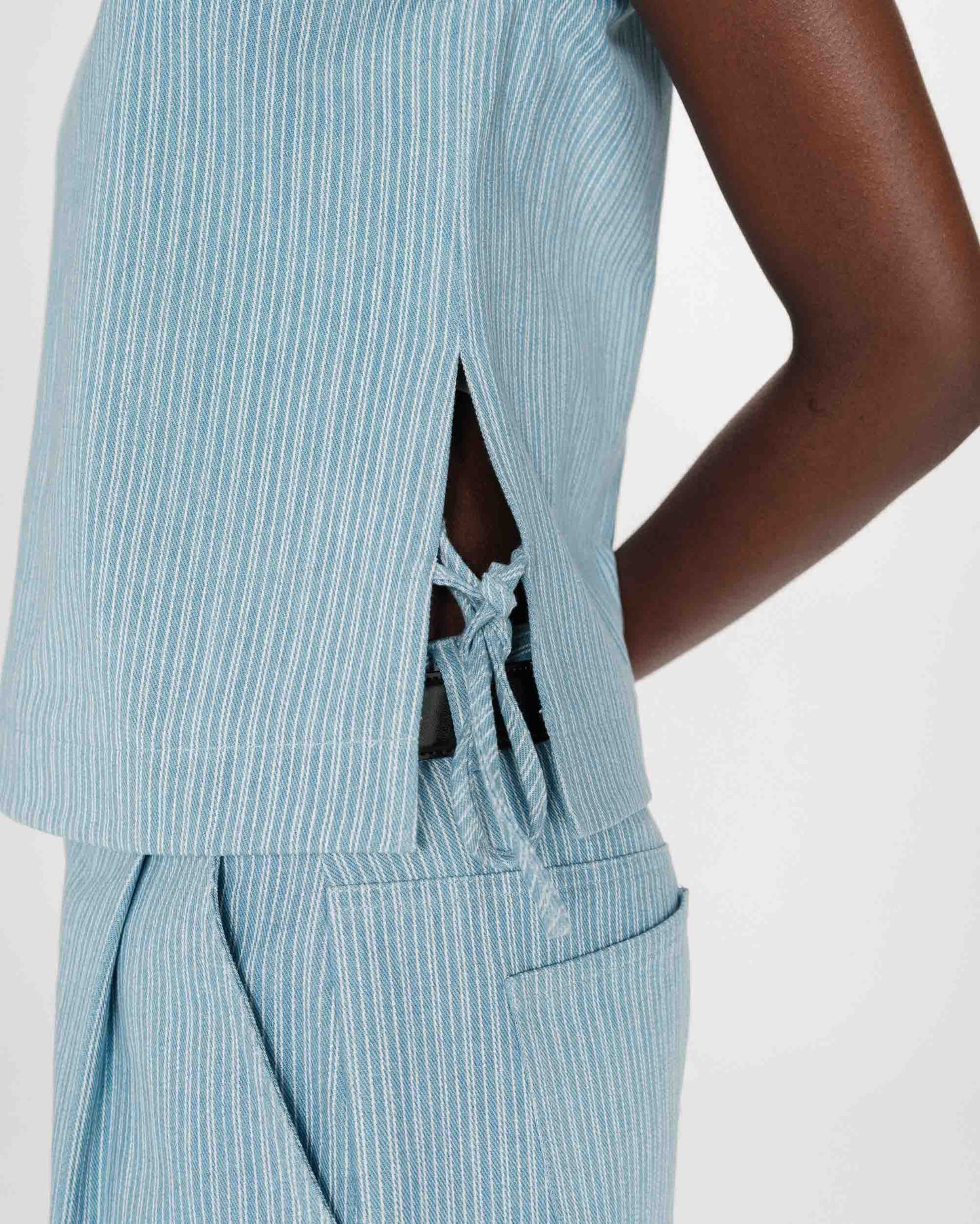 Vendome Sleeveless Denim Top