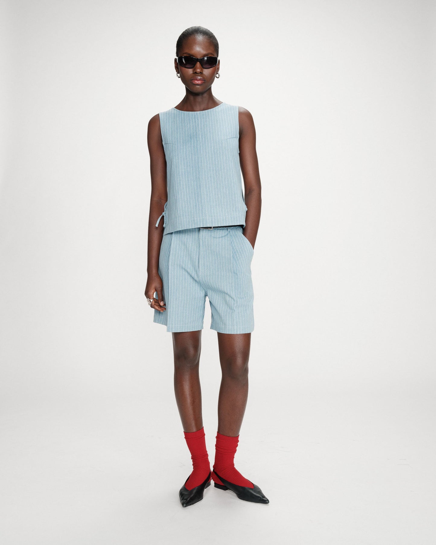 Vendome Sleeveless Denim Top