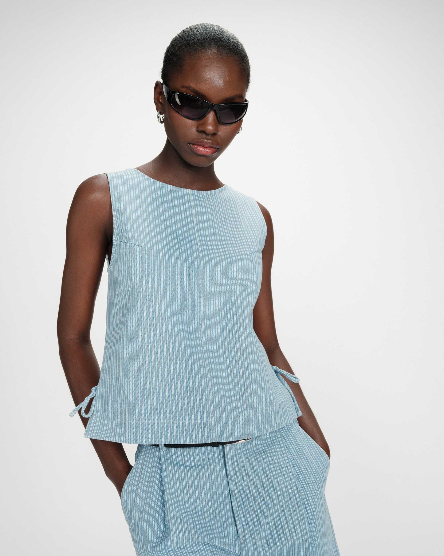 Vendome Sleeveless Denim Top