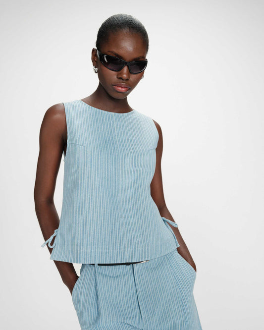 Vendome Sleeveless Denim Top