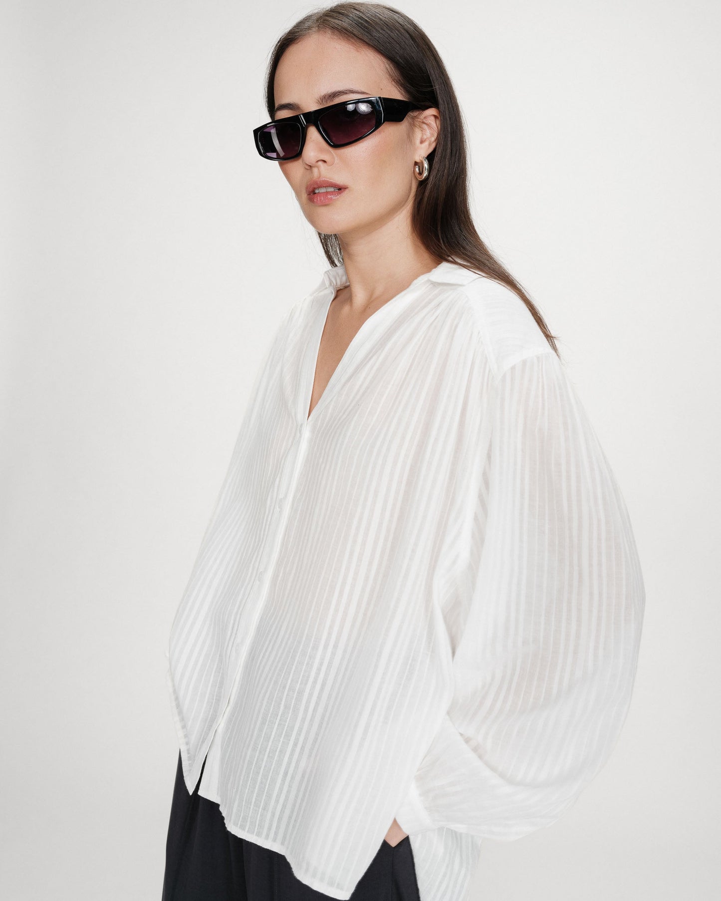 Vibes Oversized Striped Blouse