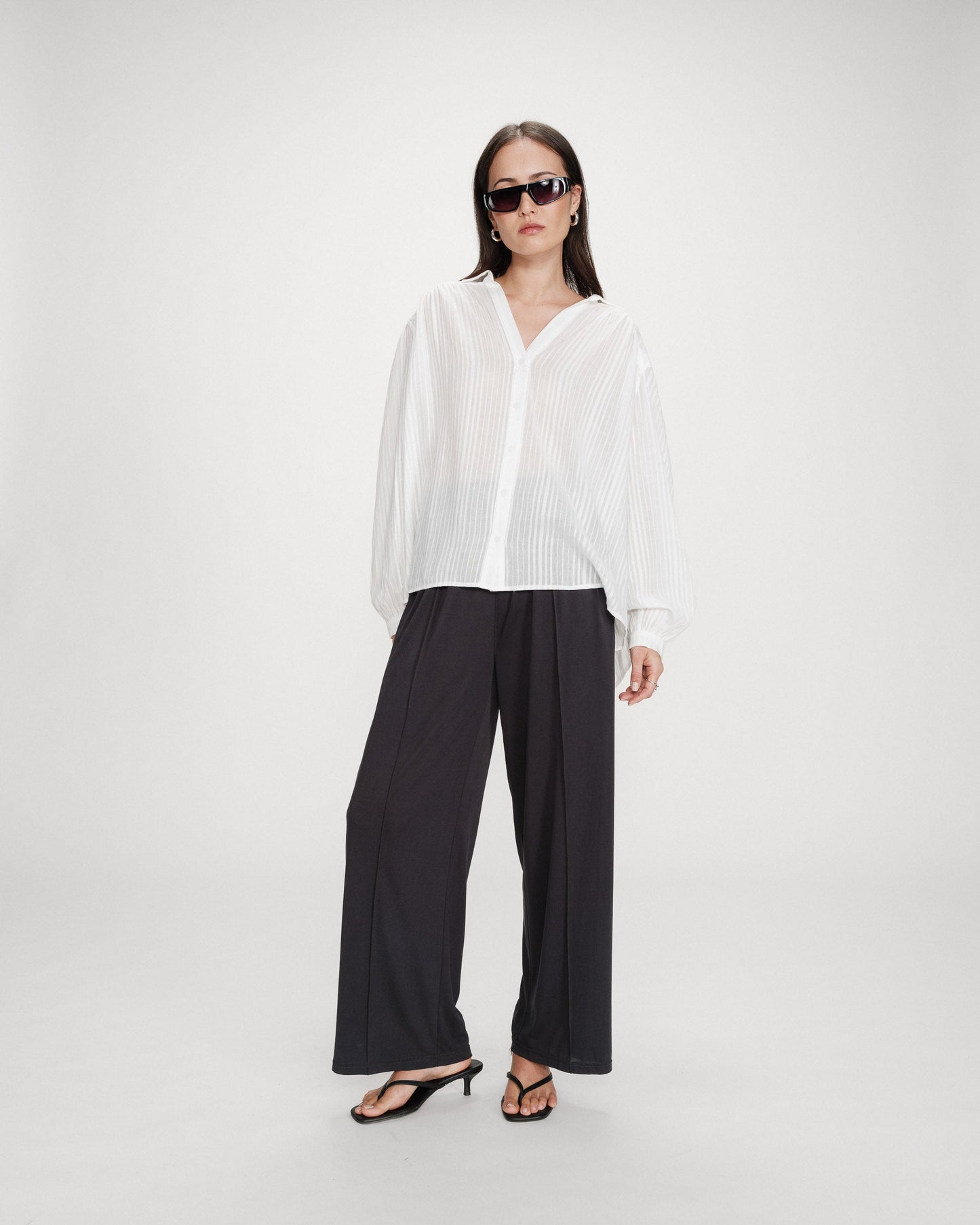 Vibes Oversized Striped Blouse