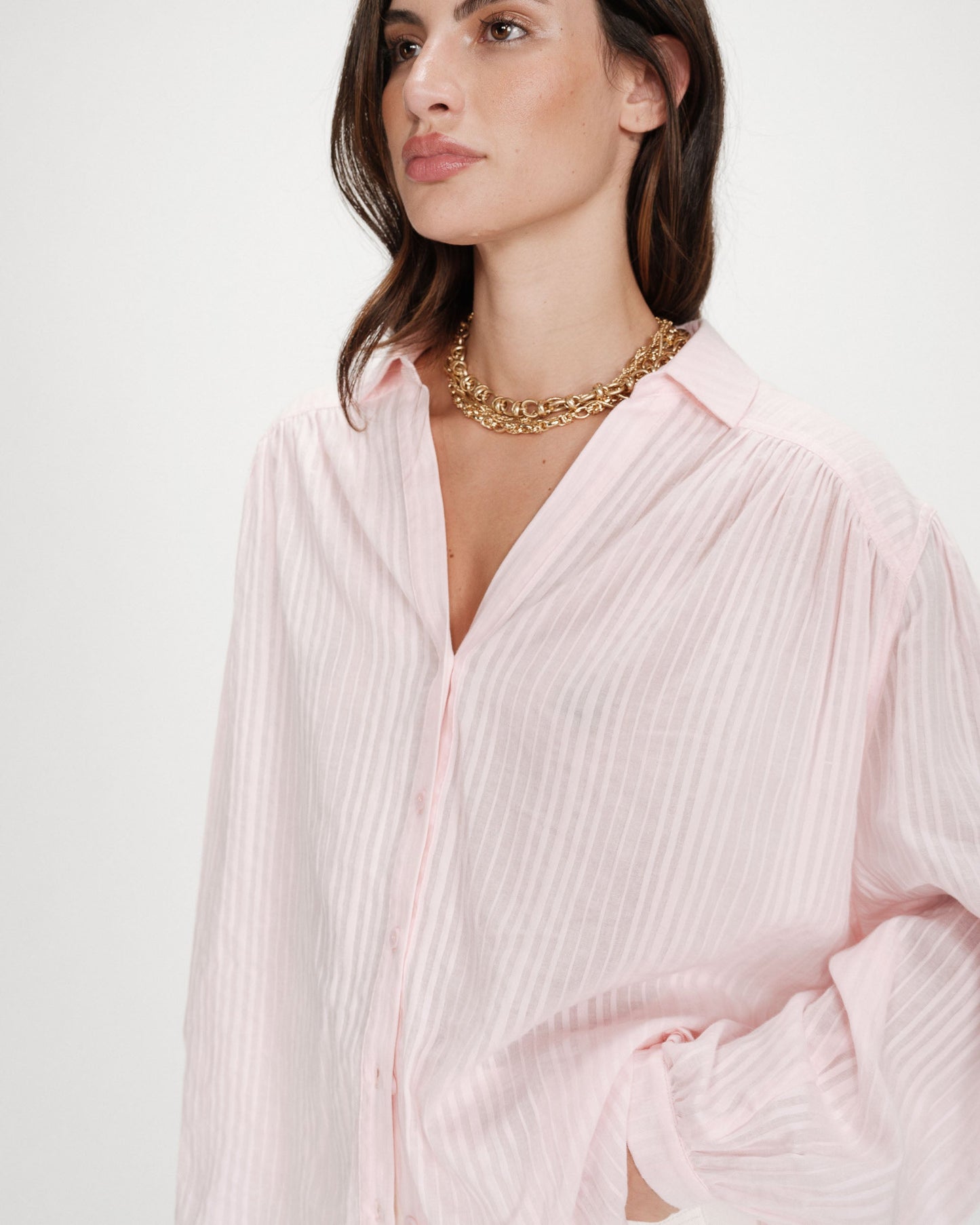 Vibes Oversized Striped Blouse