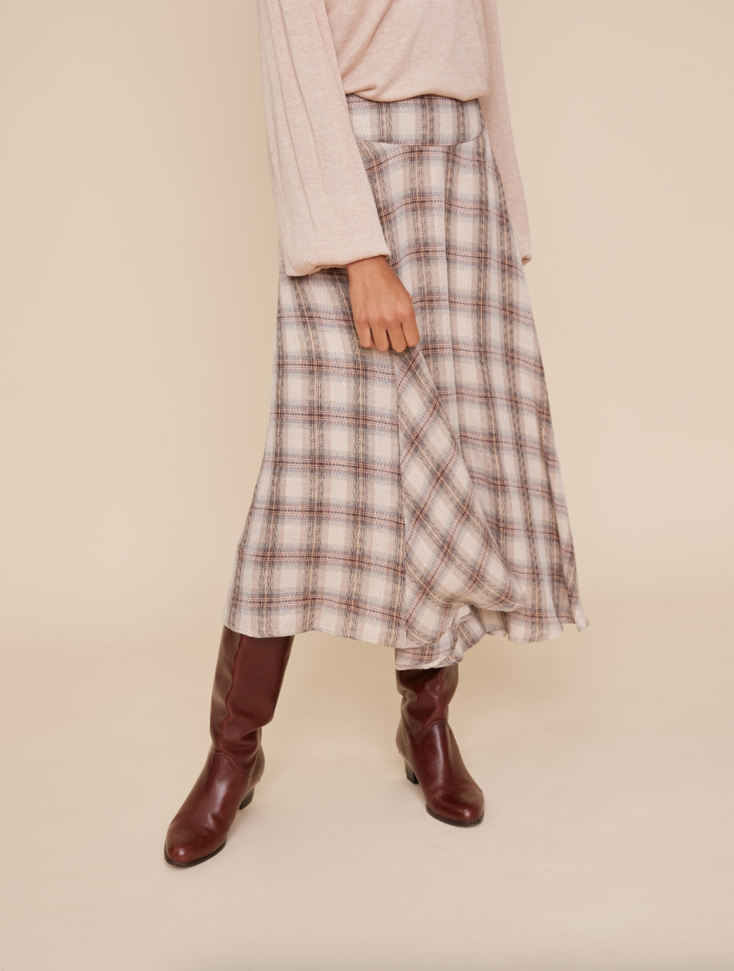 Joussan Plaid Maxi Skirt