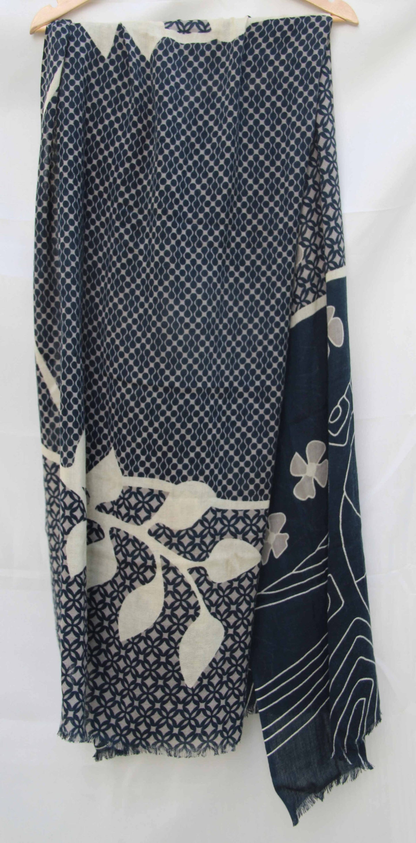 Navy Navy Origami XL Scarf