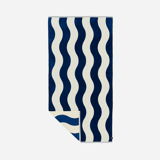 Slowtide Stripe Premium Woven Towel - Deep Pool