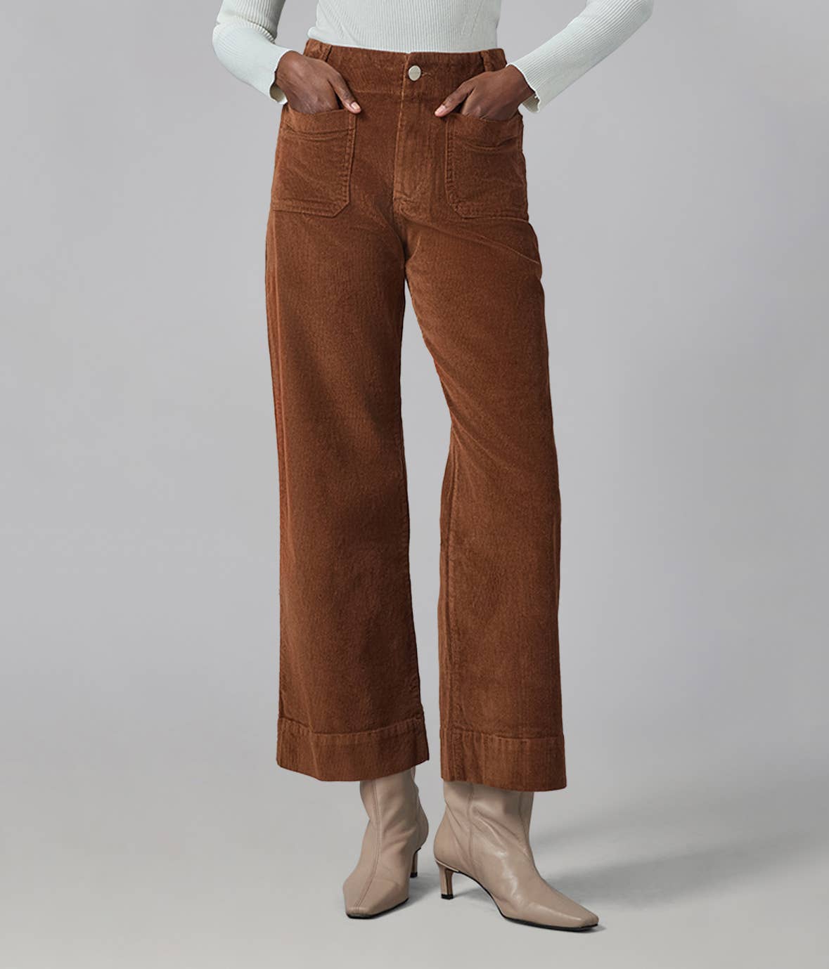 Blazed Brown High Rise Wide Leg Cord