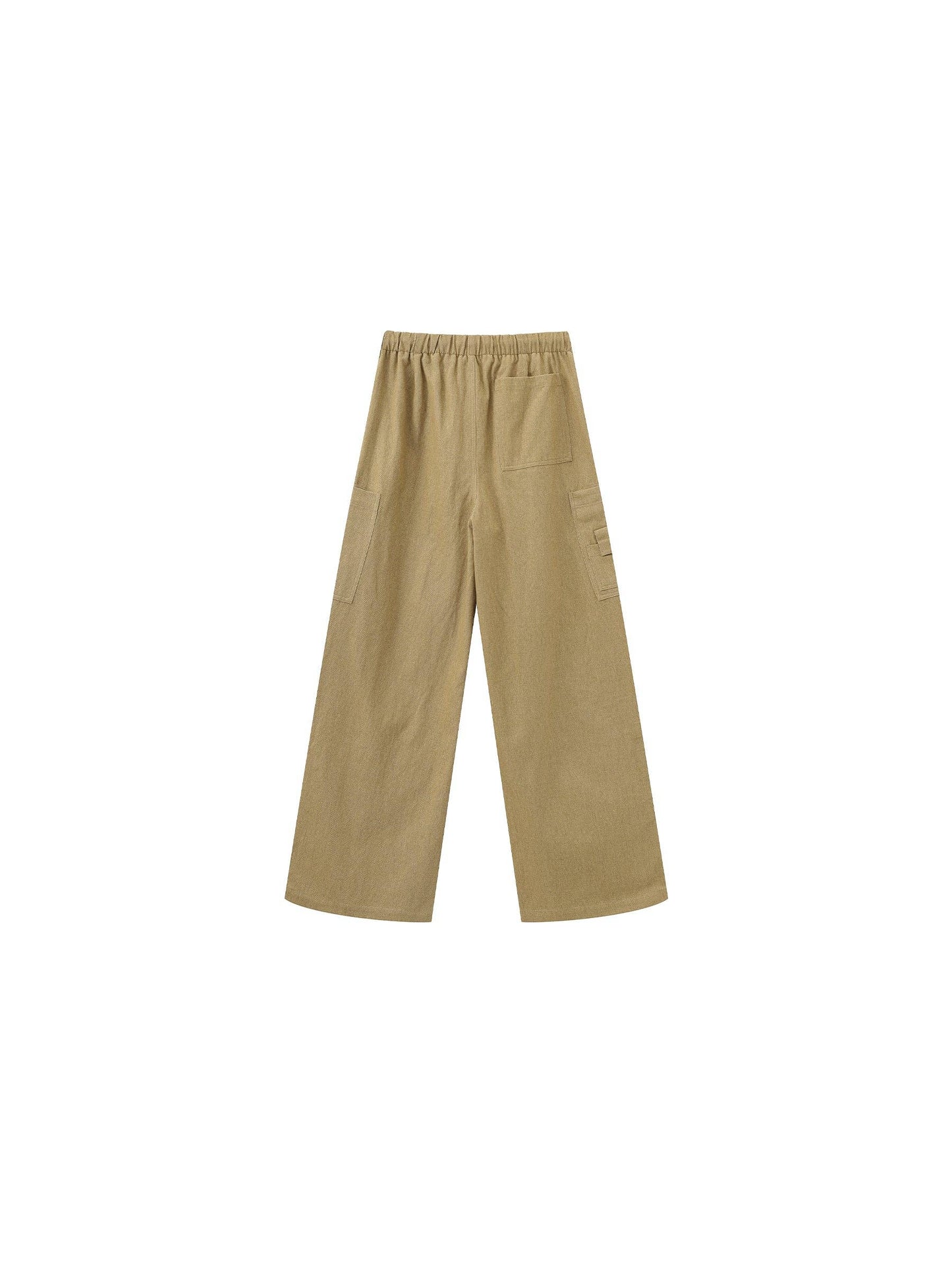Relaxed Draped Straight-Leg Utility Pants
