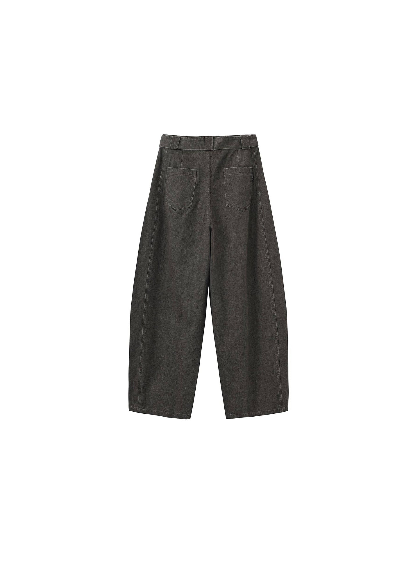 Sofia Wide Belted Tapered-Leg Denim Trousers