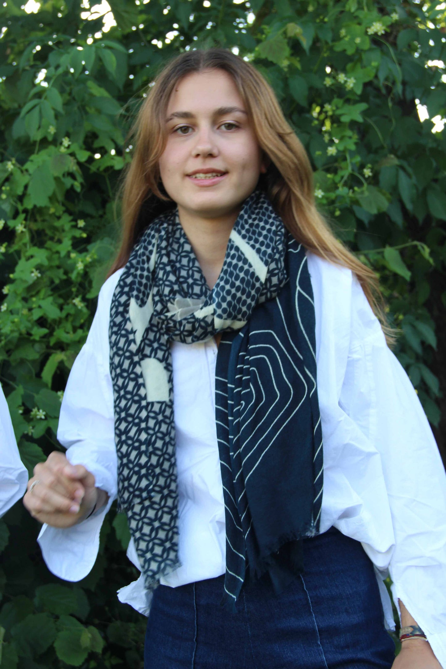 Navy Navy Origami XL Scarf