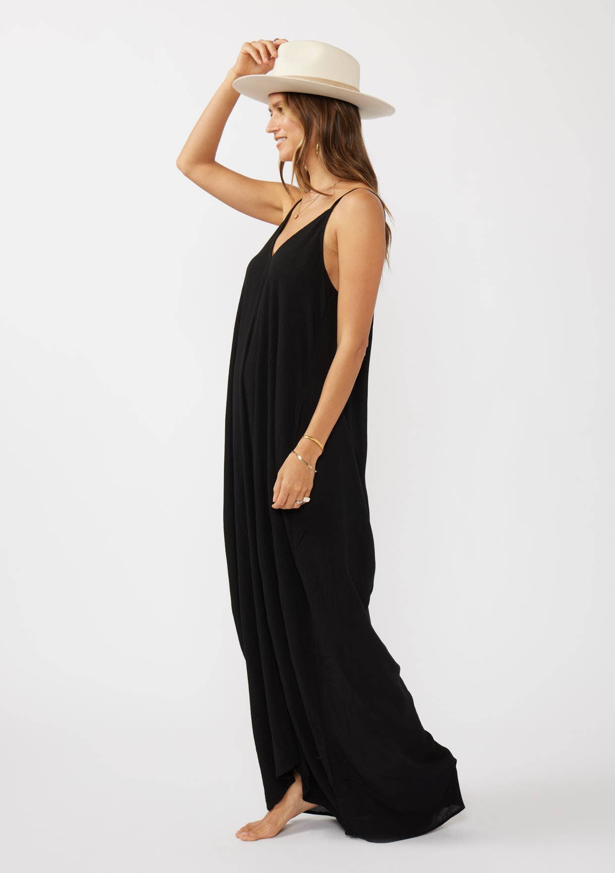 Cocoon V-Neck Maxi Dress with Pockets