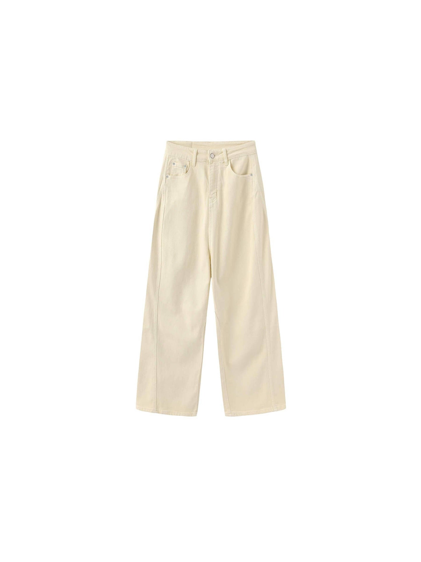 High-Waisted Wide-Leg Straight Jeans