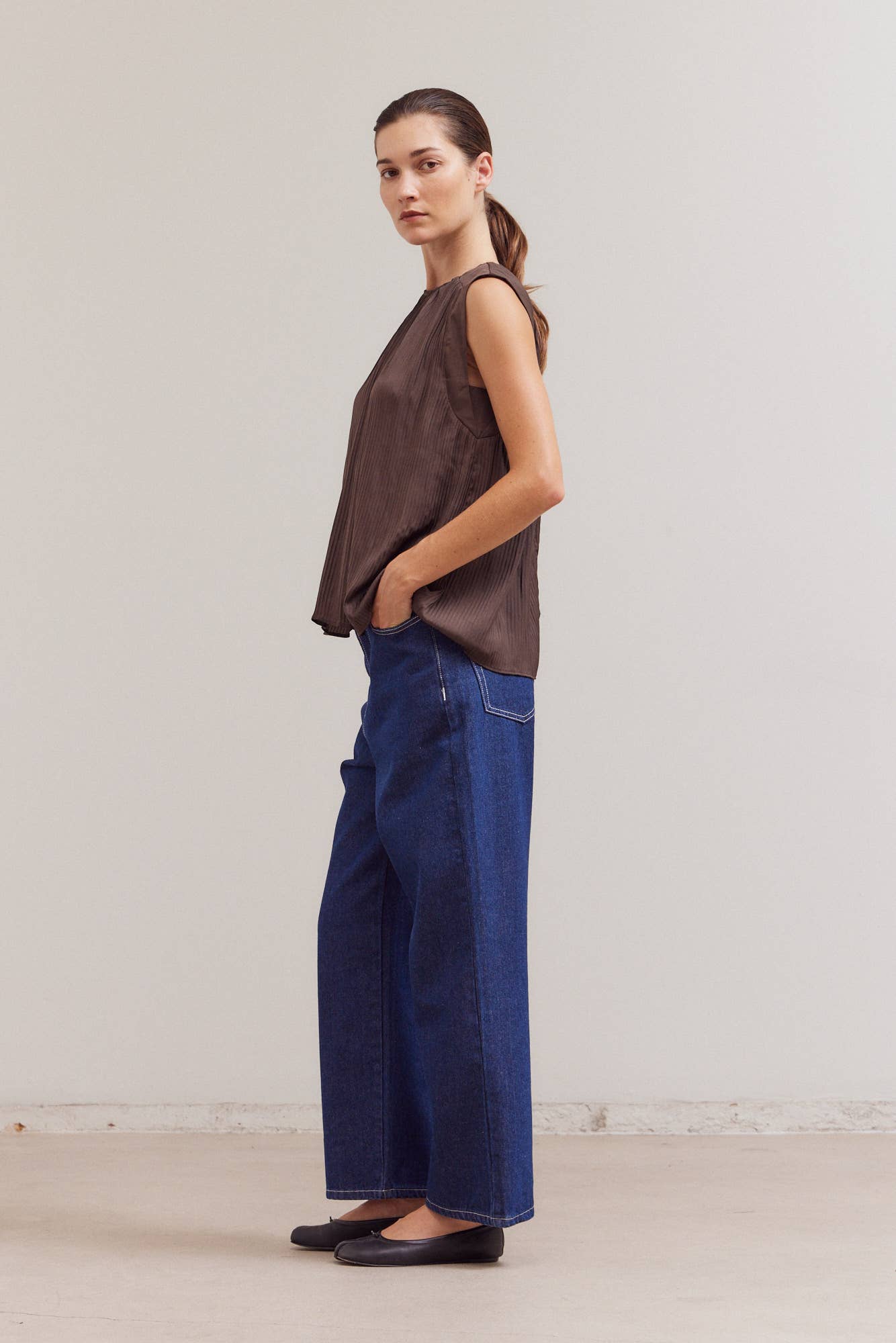 Sierra Pleated Sleeveless Top