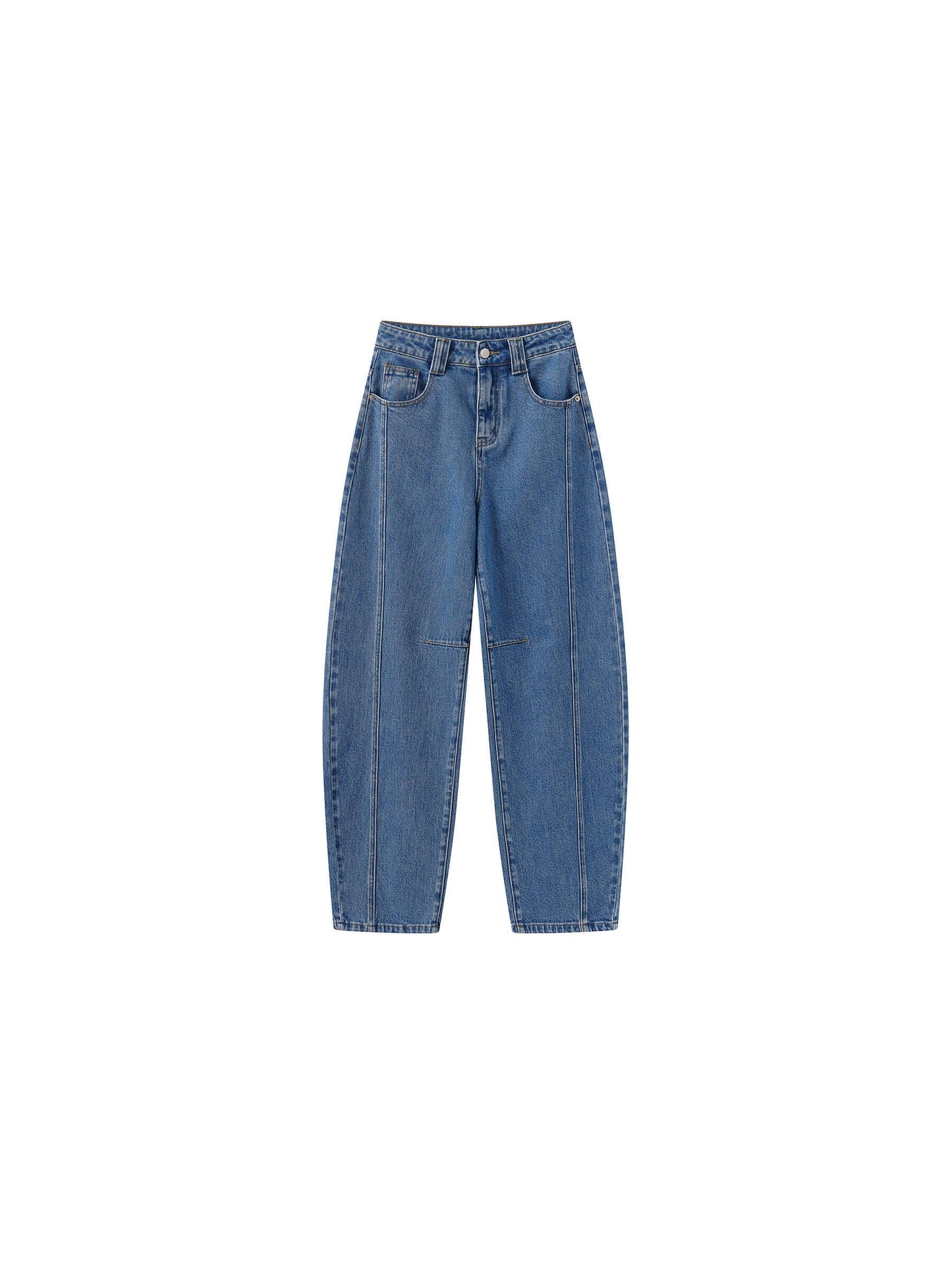 Panelled Loose-Fit Wide-Leg Tapered Jeans